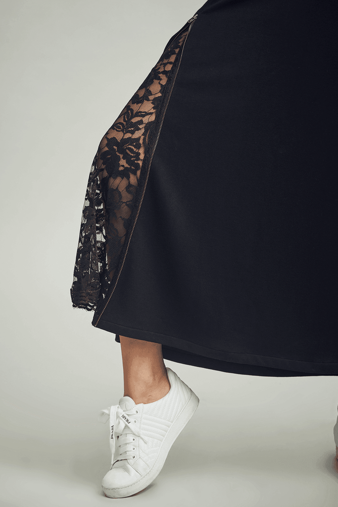 LACE INSERT SKIRT - dash and dot dash and dot