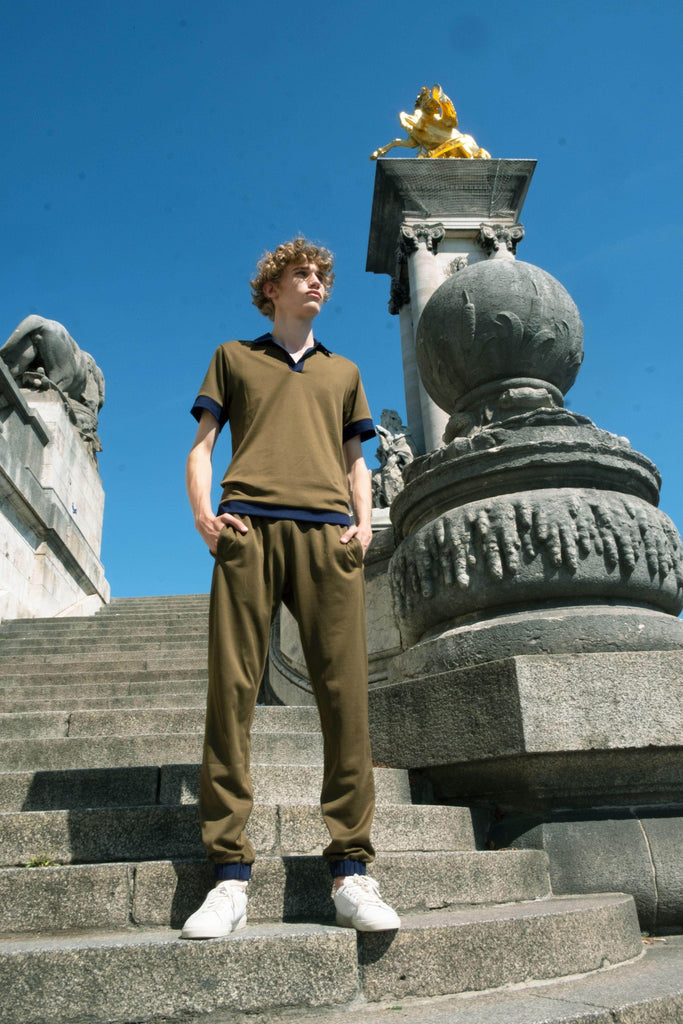 OLIVE POLO - dash and dot dash and dot