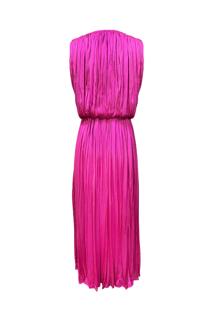 GATHERED FUCHSIA DRESS - dash and dot dash and dot