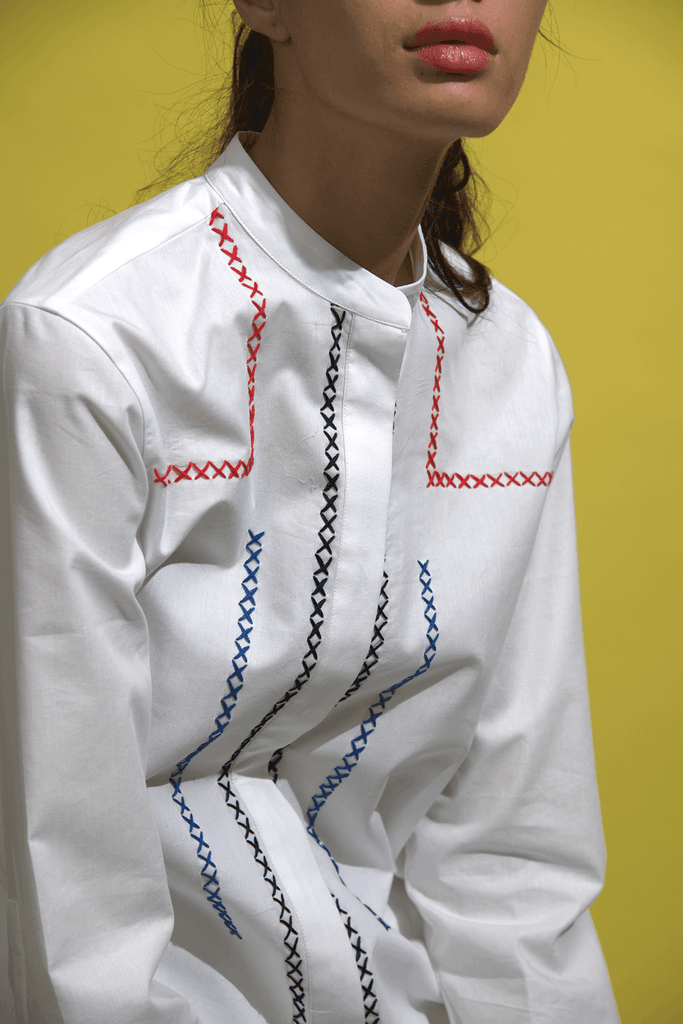 MULTI CROSS STITCH SHIRT - dash and dot dash and dot