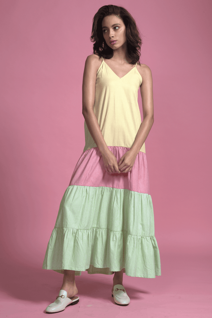 MULTICOLOUR TIERED MAXI - dash and dot dash and dot