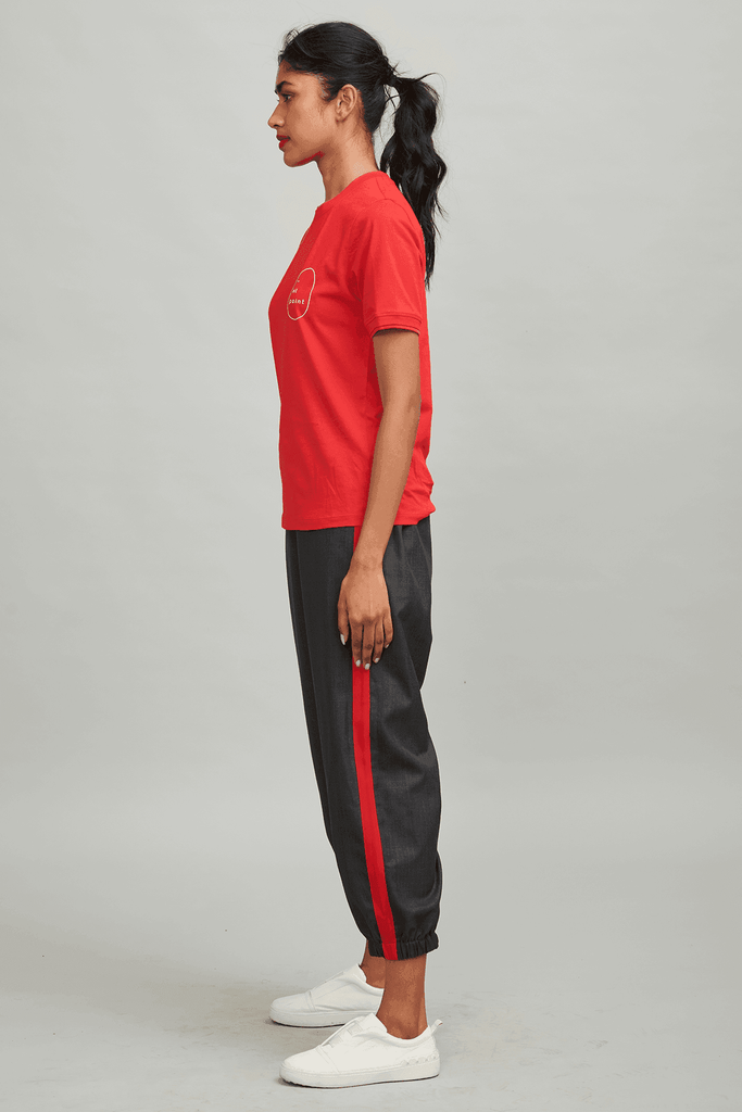 RED STRIPE TRAVEL PANT - dash and dot dash and dot