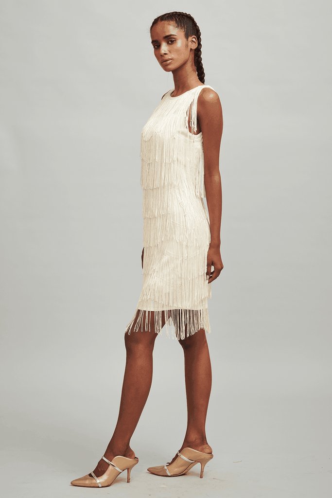 IVORY FRINGE DRESS - dash and dot dash and dot