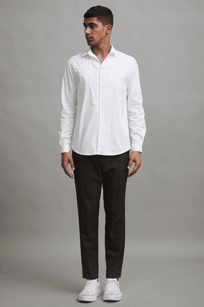 VEGAN LEATHER DETAIL PANT - dash and dot