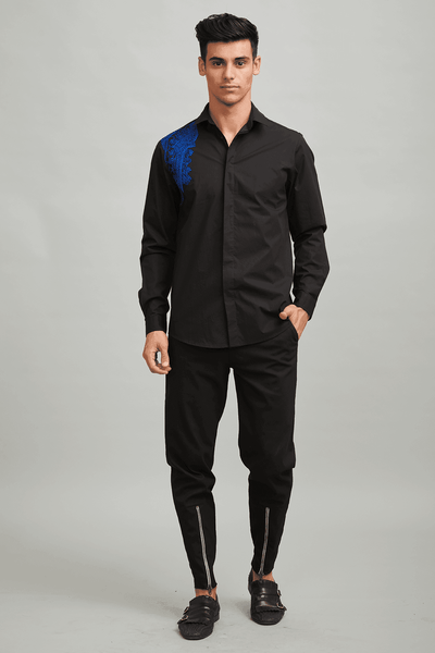 BLUE SHOULDER SHIRT - dash and dot