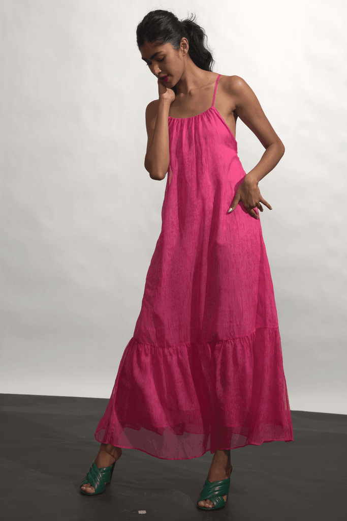 TEXTURED PINK CHIFFON MAXI - dash and dot dash and dot