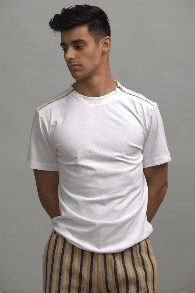 SHOULDER ZIP TEE - dash and dot dash and dot