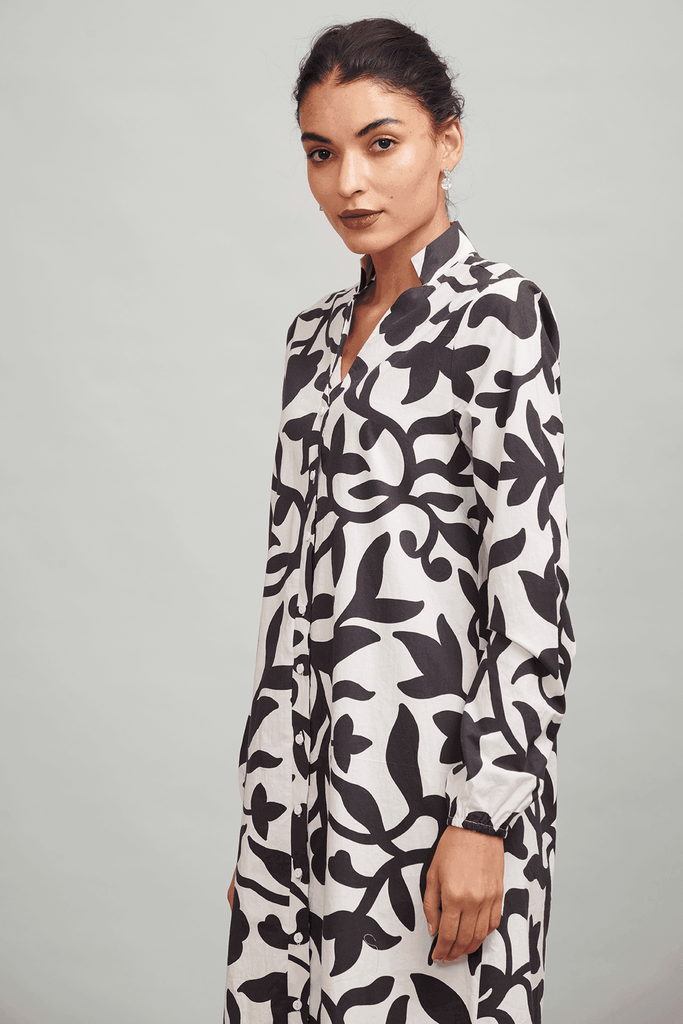 VINE PRINT SHIRT DRESS - dash and dot dash and dot