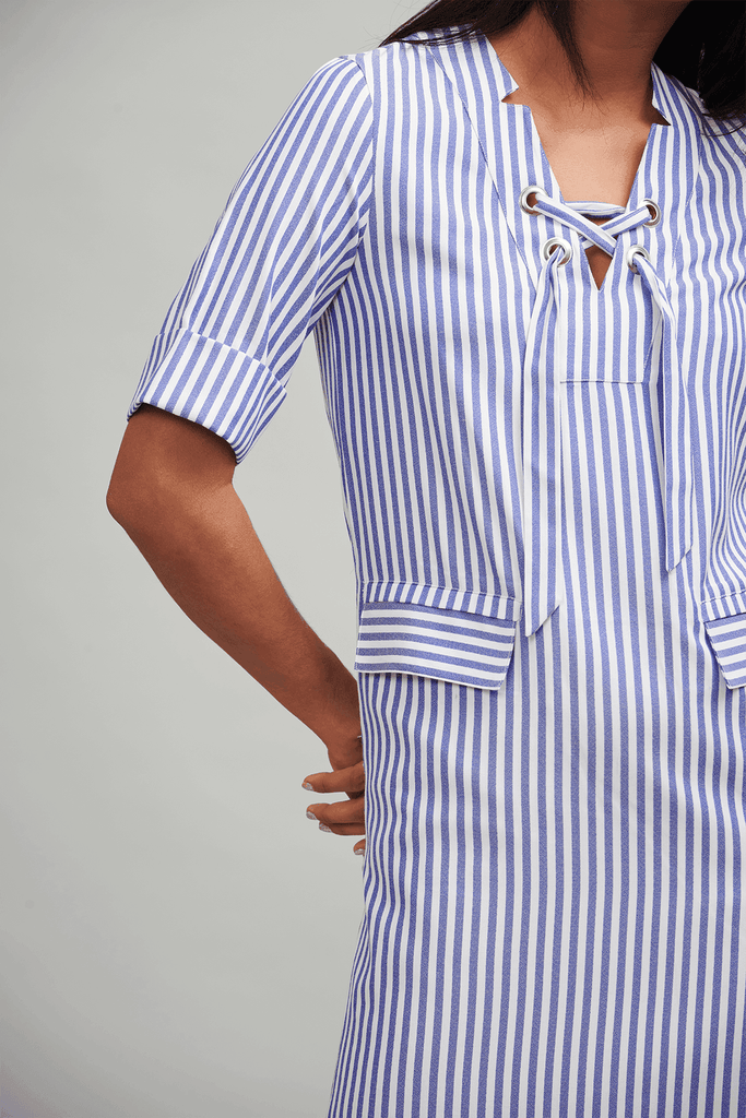 EYELET STRIPE DRESS - dash and dot dash and dot