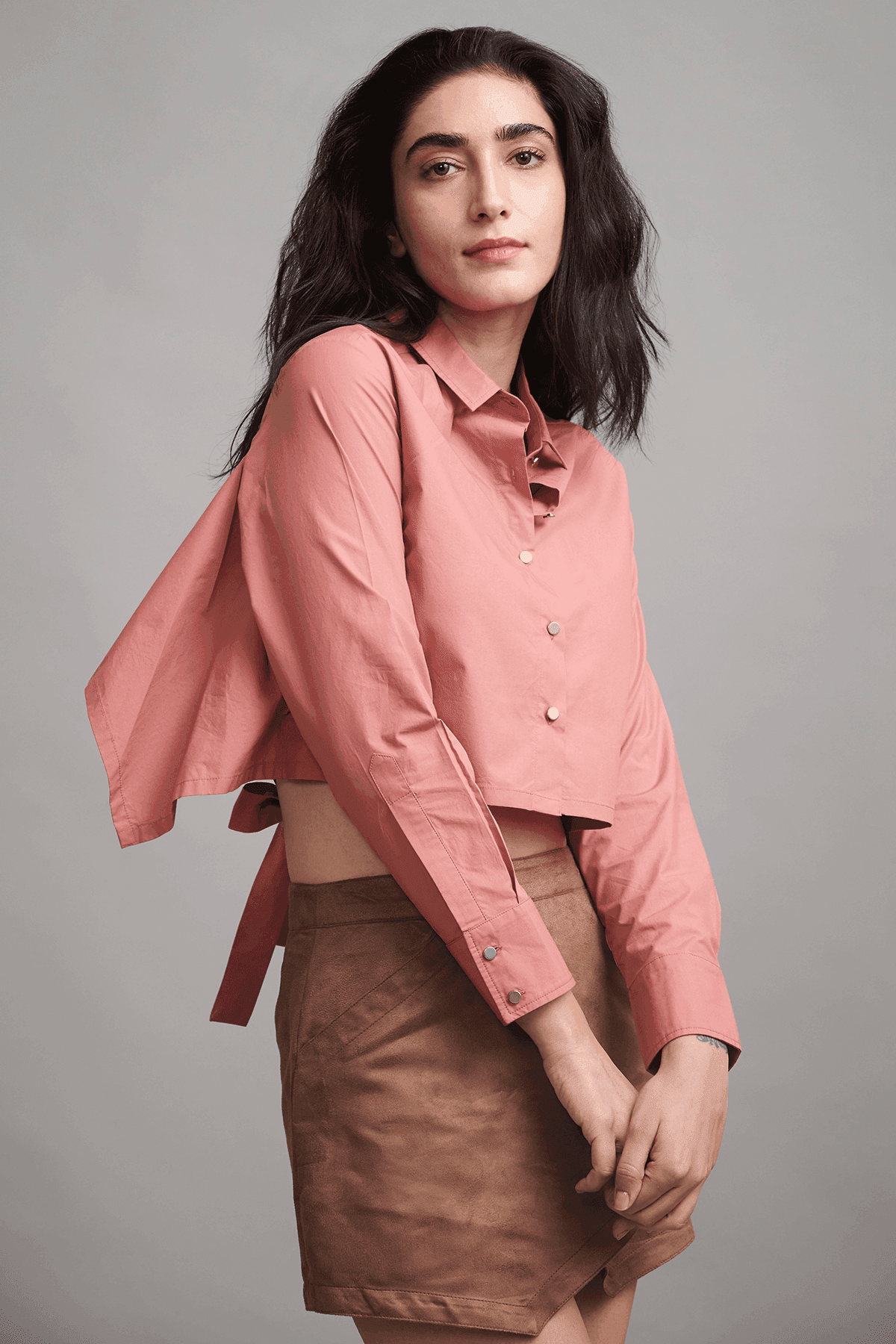 BACK TIE CROP SHIRT - dash and dot