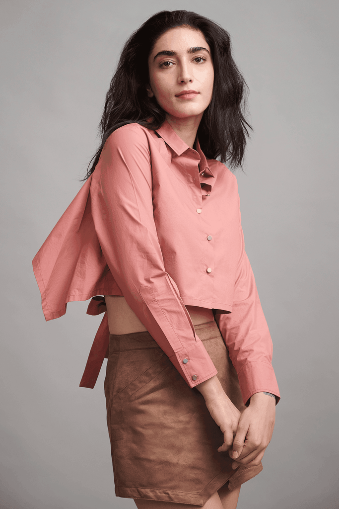 BACK TIE CROP SHIRT - dash and dot dash and dot