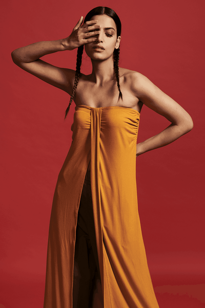 STRAPLESS TWISTED LONG TOP - dash and dot