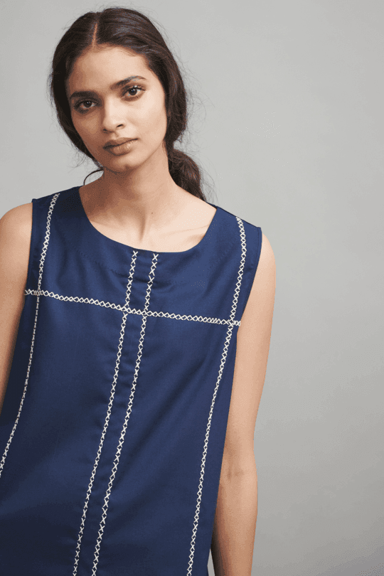 CROSS STITCH DRESS - dash and dot dash and dot