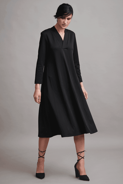 OVERLAP V NECK DRESS - dash and dot