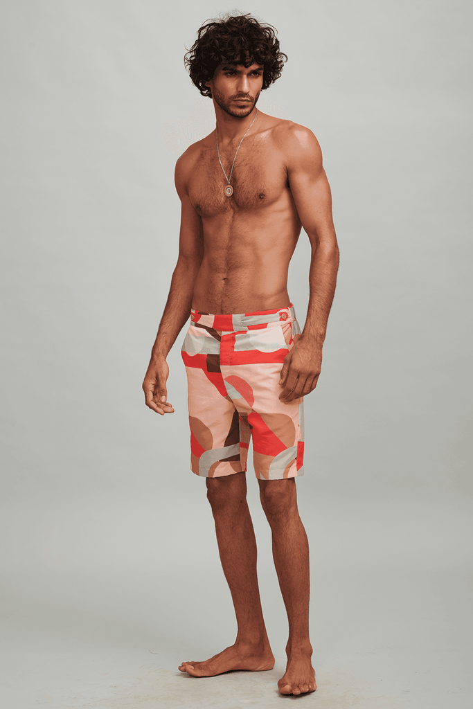 ABSTRACT PRINT SWIM SHORTS - dash and dot dash and dot