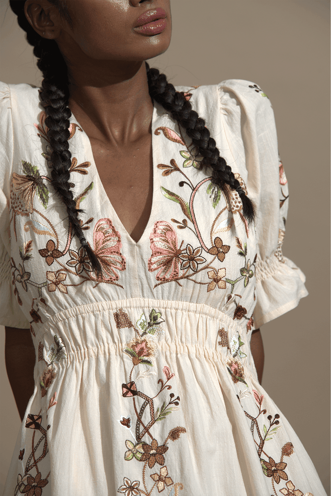 EMBROIDERED TIERED MIDI - dash and dot dash and dot