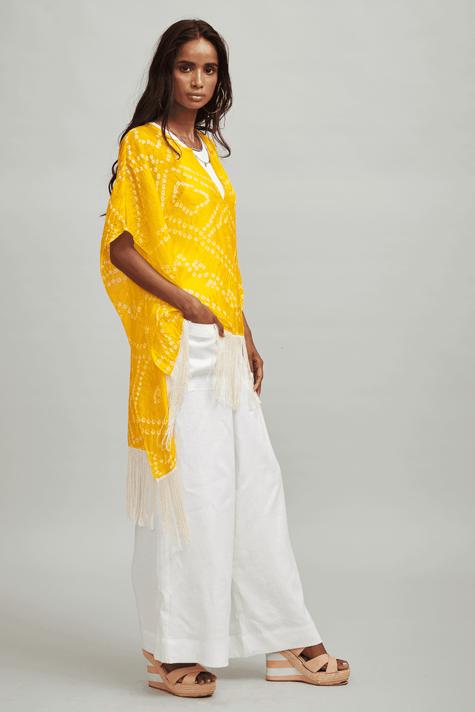 BANDHANI FRINGE KAFTAN TOP - dash and dot dash and dot