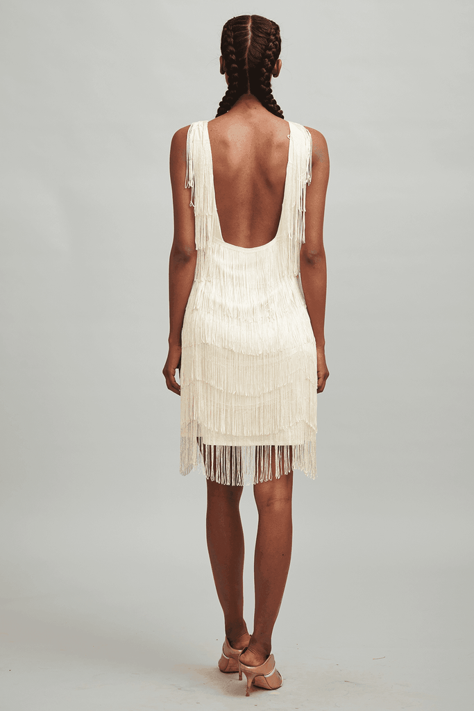 IVORY FRINGE DRESS - dash and dot dash and dot