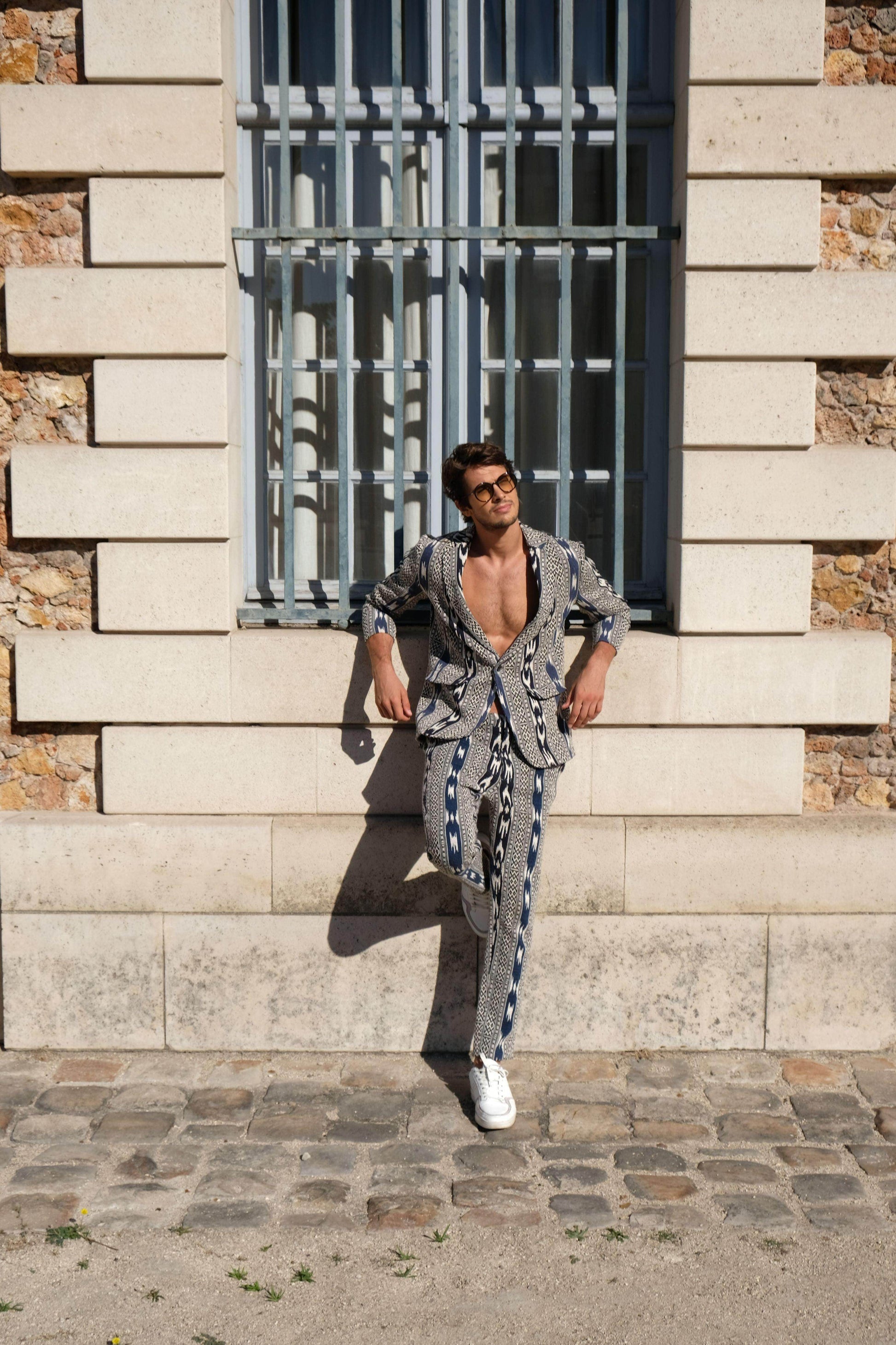 JACQUARD IKKAT SUIT - dash and dot