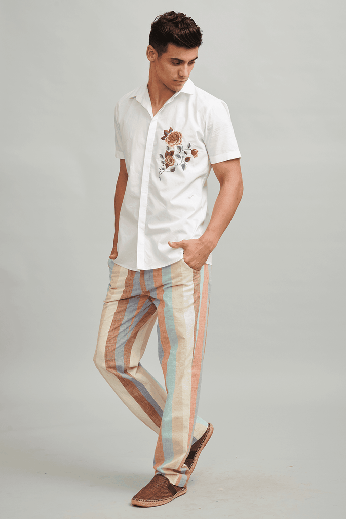 FLOWER EMBROIDERY SHIRT - dash and dot dash and dot