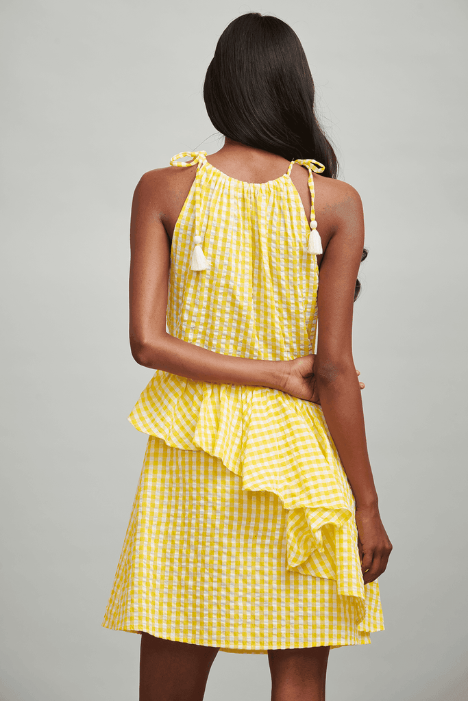 ASYMMETRIC FRILL MINI - dash and dot dash and dot