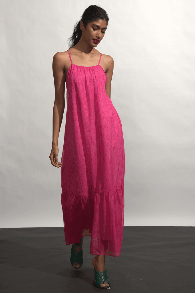 TEXTURED PINK CHIFFON MAXI - dash and dot dash and dot