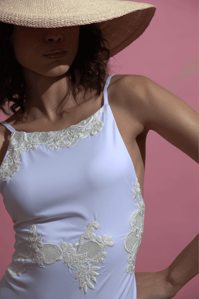 ALL WHITE SWIMSUIT - dash and dot dash and dot