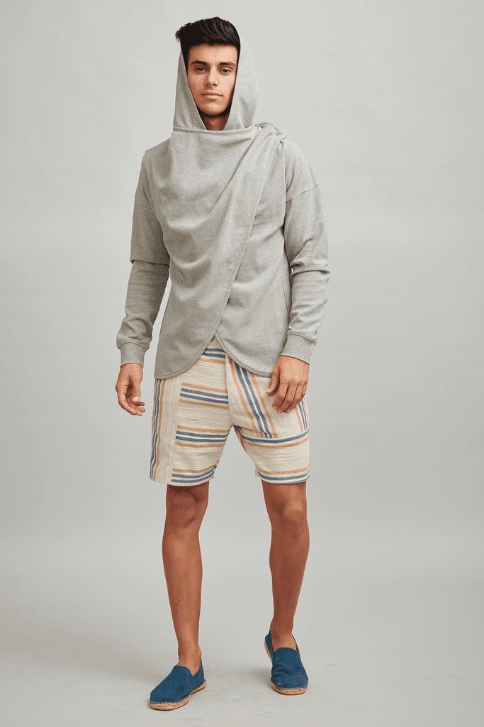 DOUBLE OVERLAP HOODIE - dash and dot dash and dot