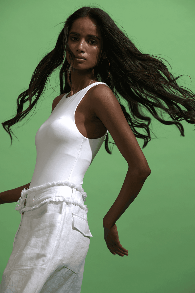 WHITE LINEN PANT - dash and dot dash and dot