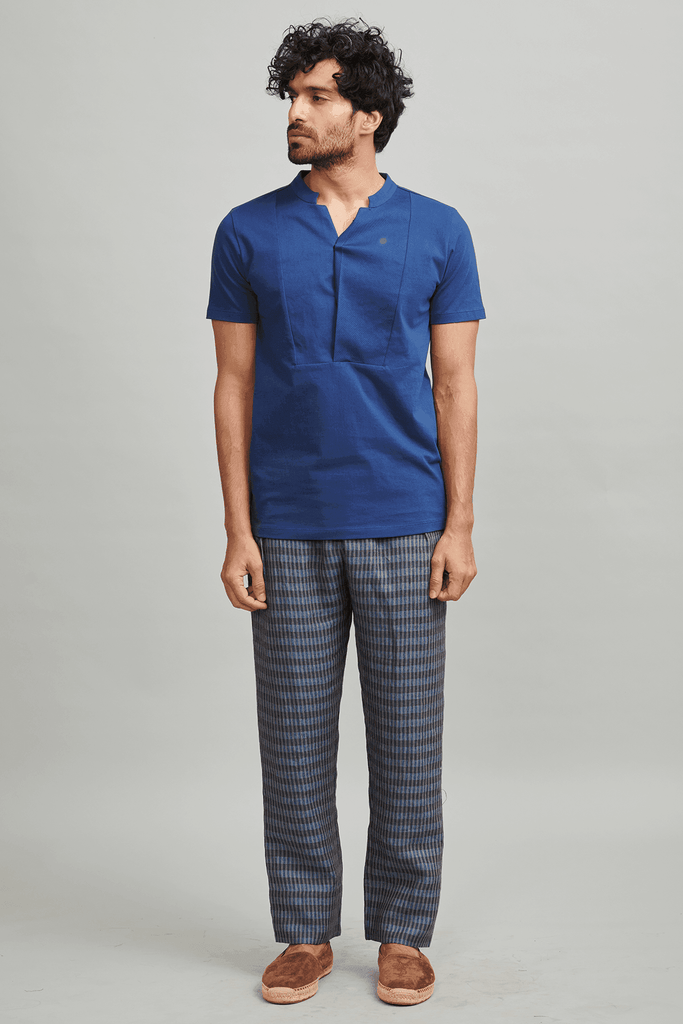 LINEN CHECK PLEAT PANT - dash and dot dash and dot