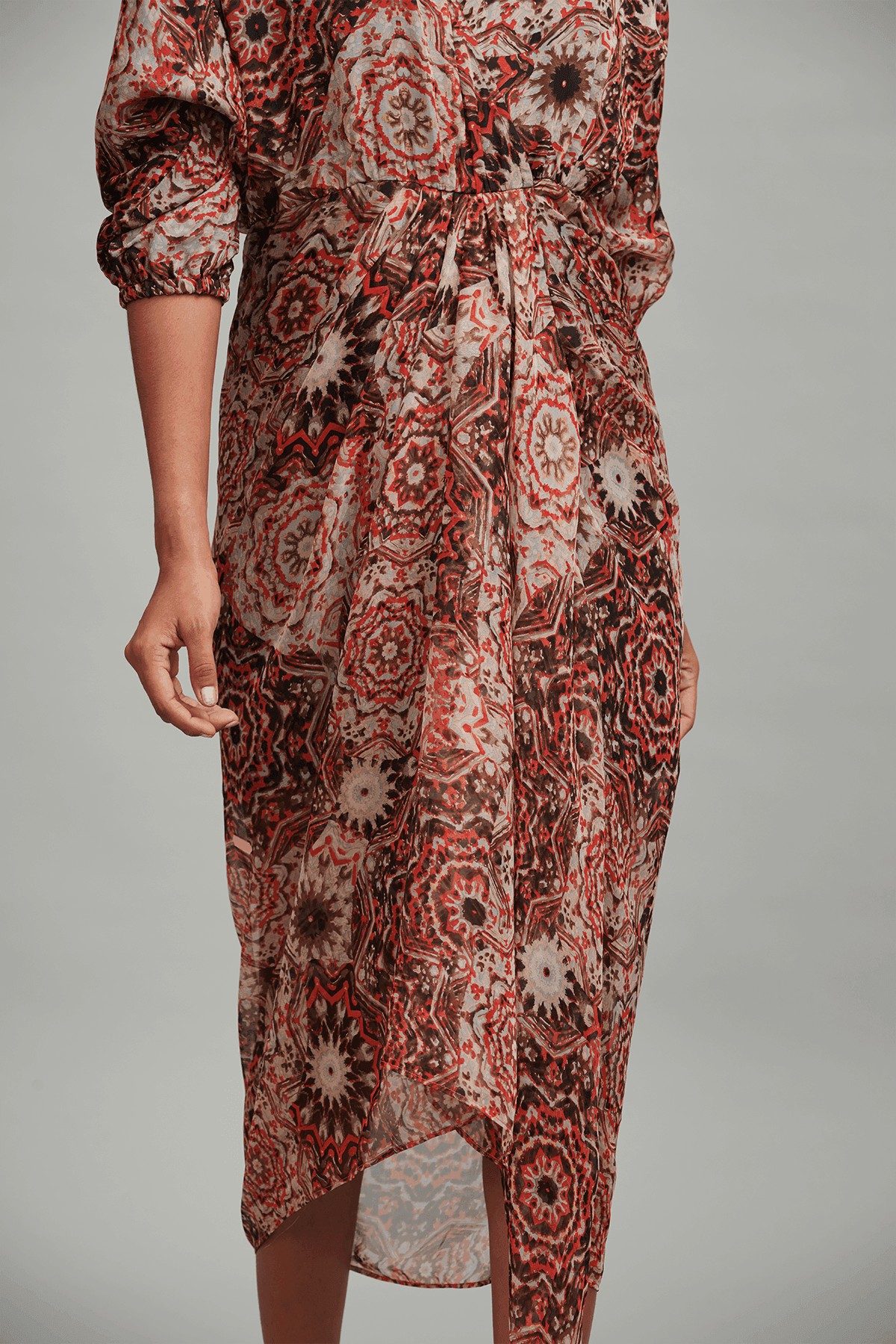 PRINTED WRAP DRESS - dash and dot