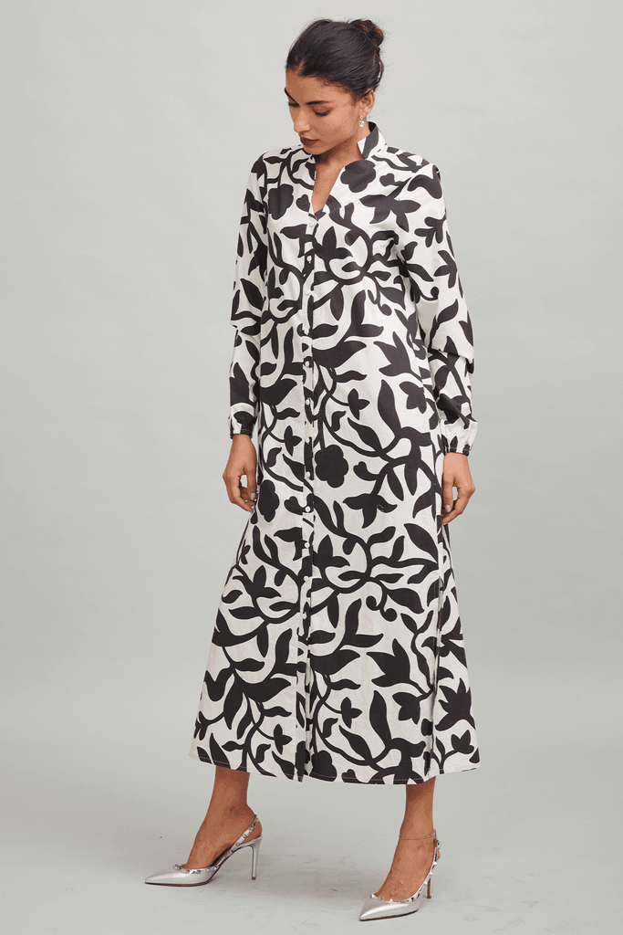 VINE PRINT SHIRT DRESS - dash and dot dash and dot