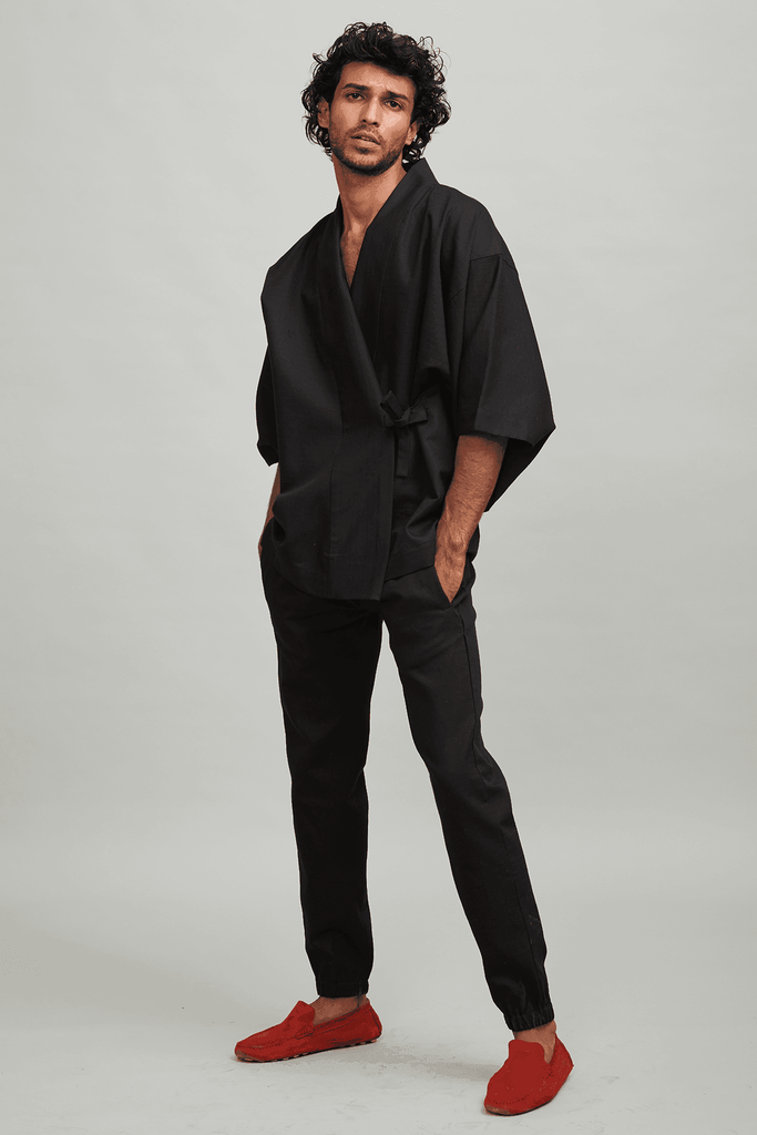 BLACK LINEN EVERYDAY JOGGER - dash and dot dash and dot