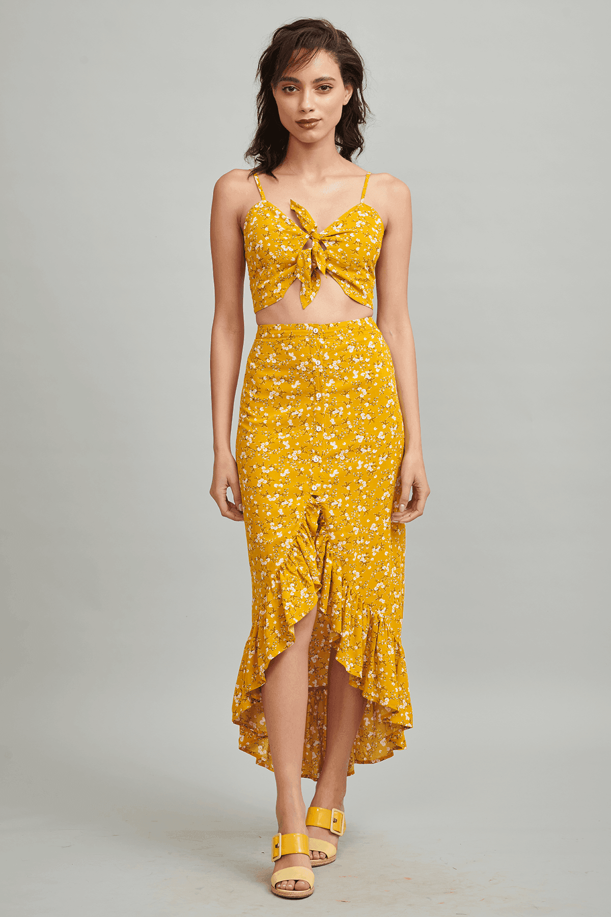MUSTARD KNOTTED TOP - dash and dot