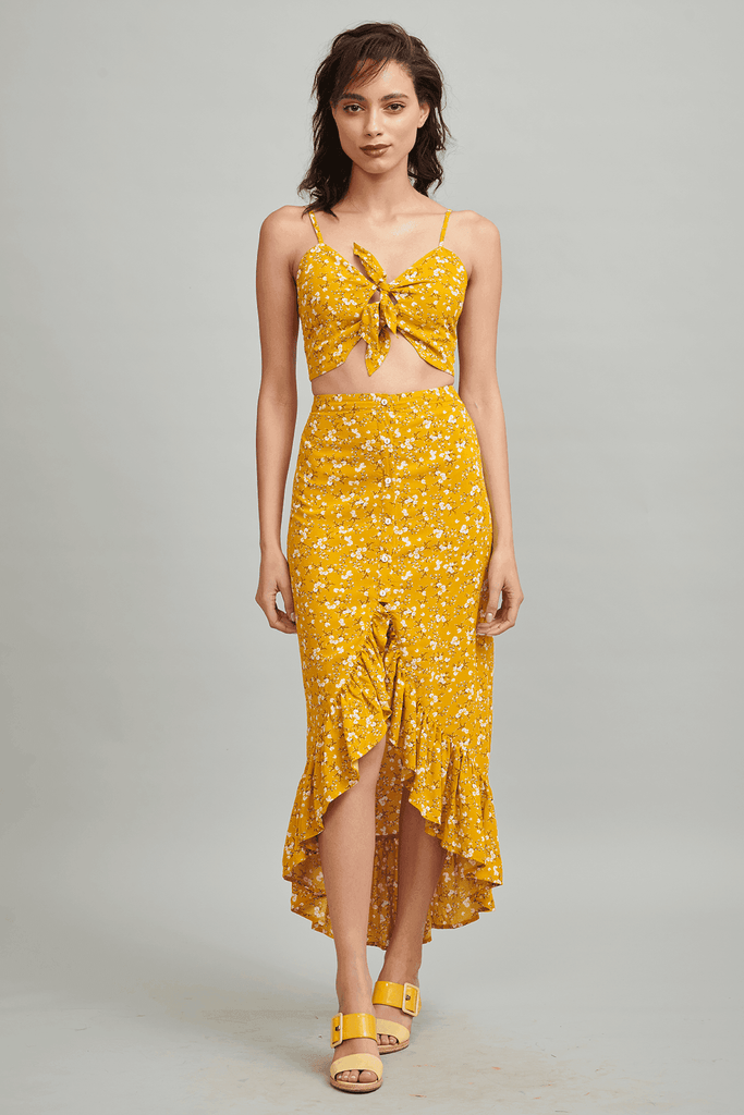 MUSTARD KNOTTED TOP - dash and dot dash and dot