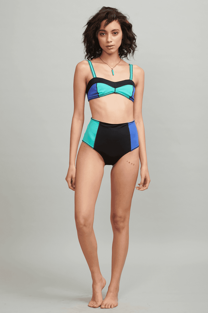 COLOUR BLOCK HIGH-RISE BIKINI - dash and dot dash and dot