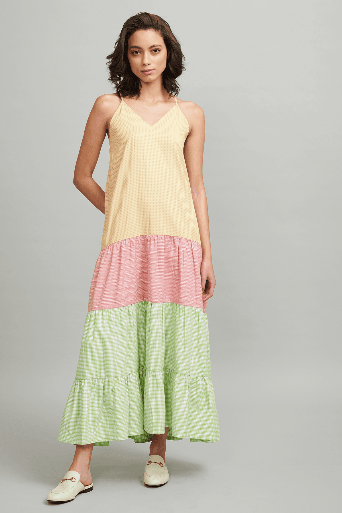 MULTICOLOUR TIERED MAXI - dash and dot