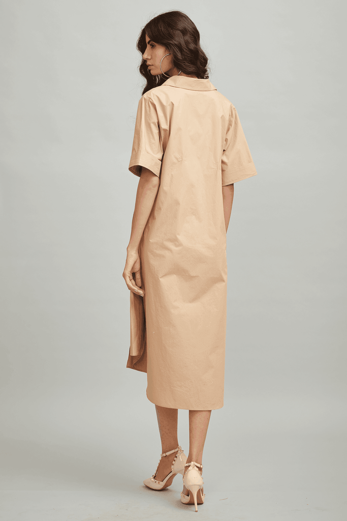 ACROSS BUTTON PLEAT MIDI - dash and dot dash and dot