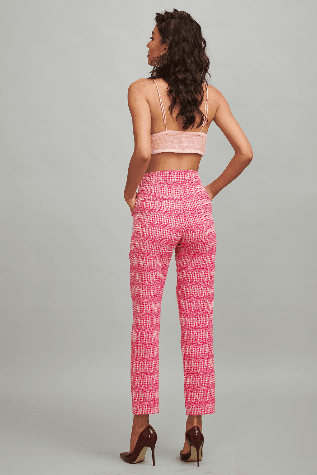 PINK JACQUARD PANT - dash and dot