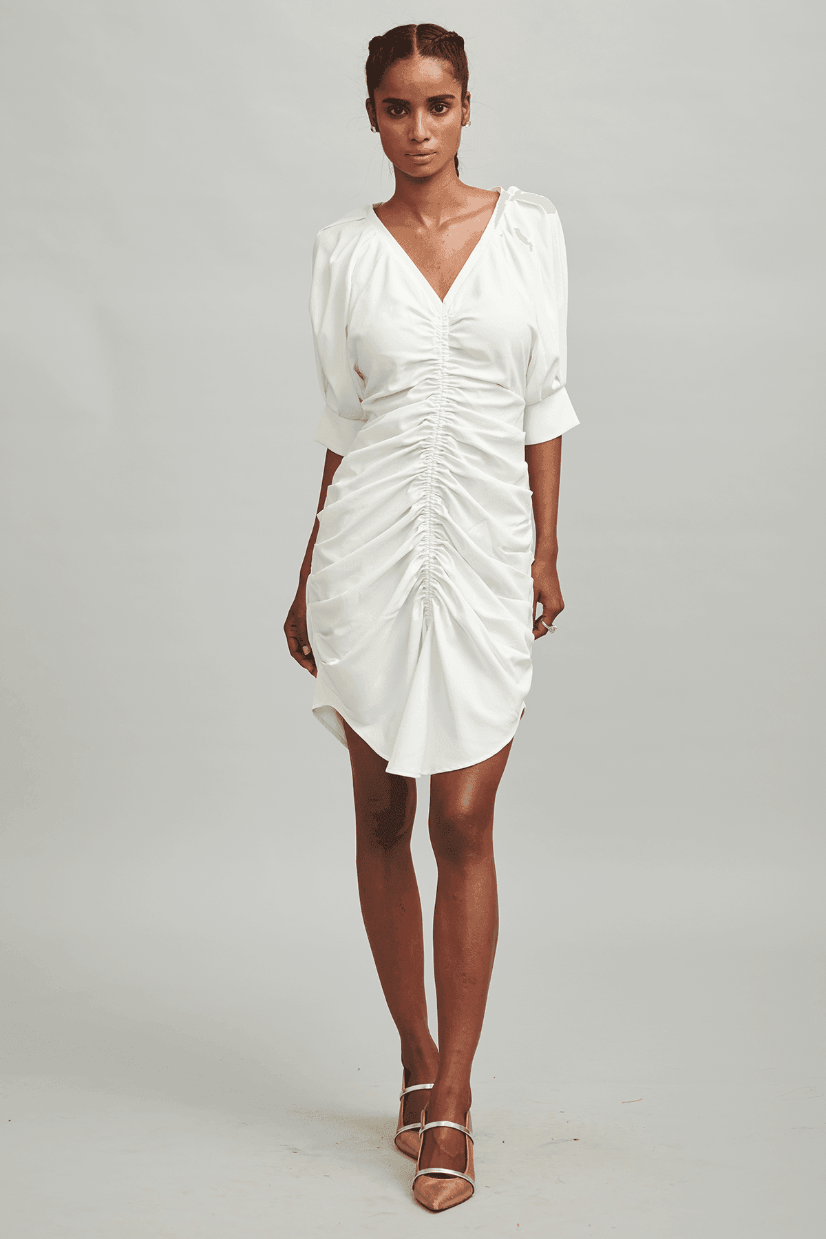 RUCHED FRONT DRESS - dash and dot