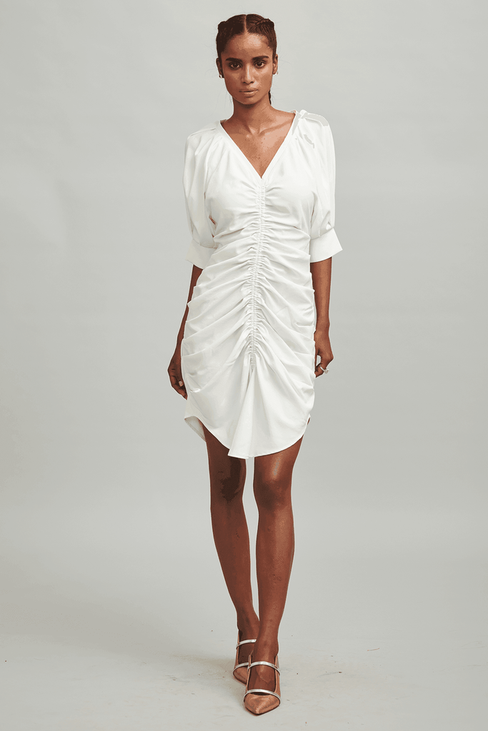 RUCHED FRONT DRESS - dash and dot dash and dot