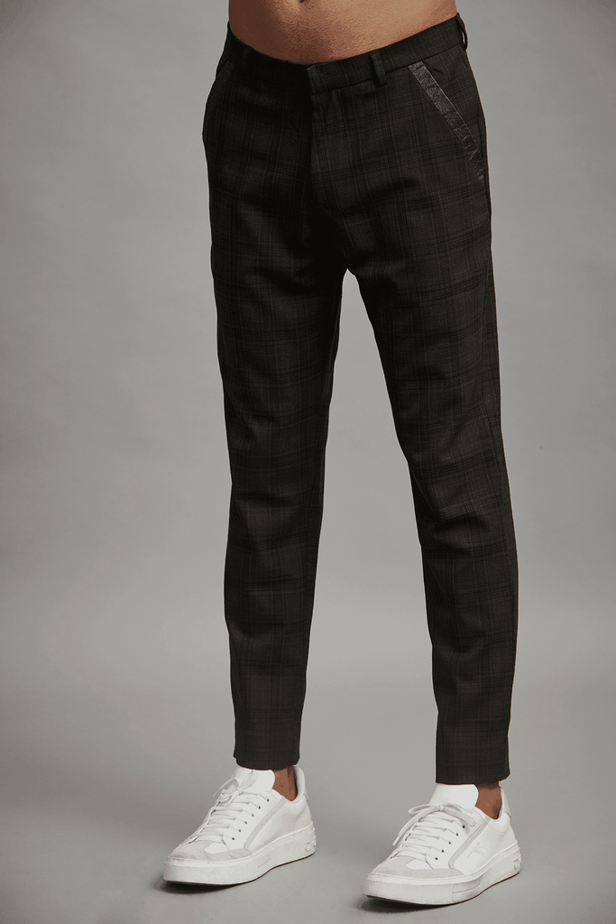 VEGAN LEATHER DETAIL PANT - dash and dot dash and dot