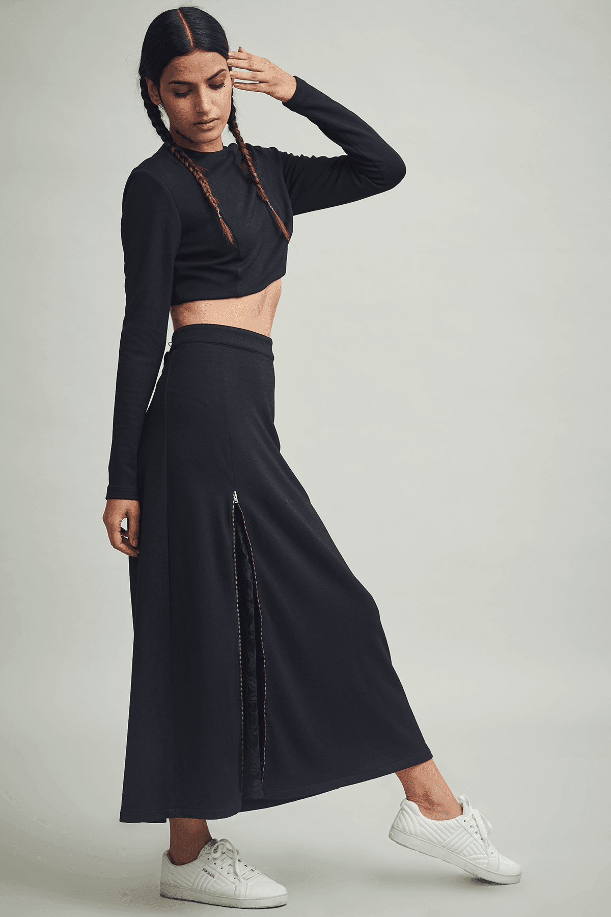 LACE INSERT SKIRT - dash and dot
