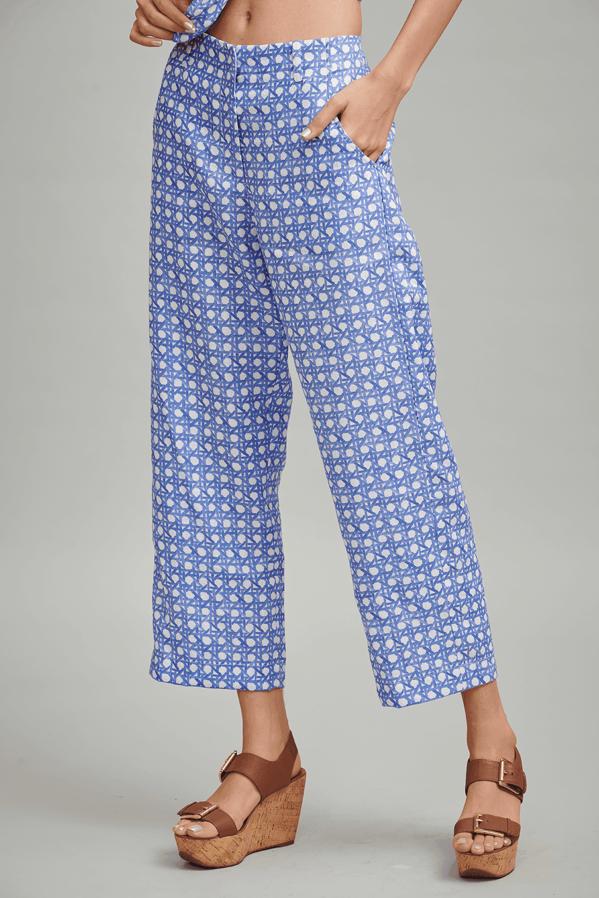 CANING PRINT LINEN PANT - dash and dot