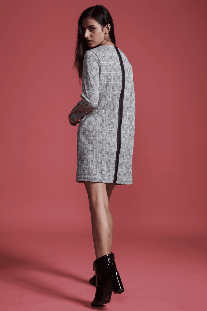 BACK ZIP PATTERN DRESS - dash and dot dash and dot