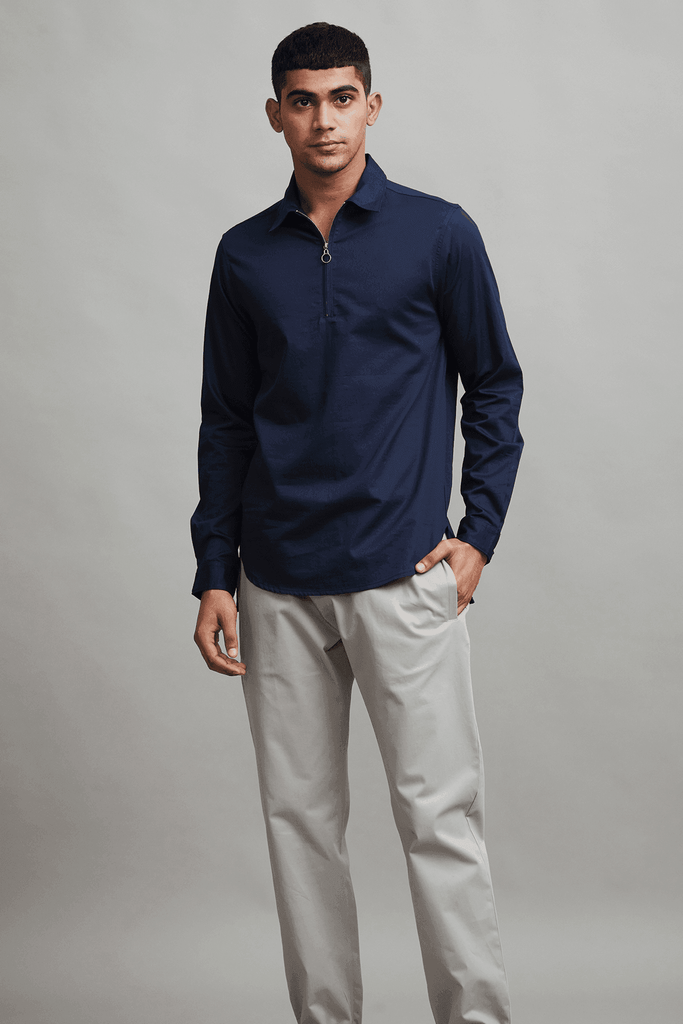 ZIP FRONT POPOVER - dash and dot dash and dot