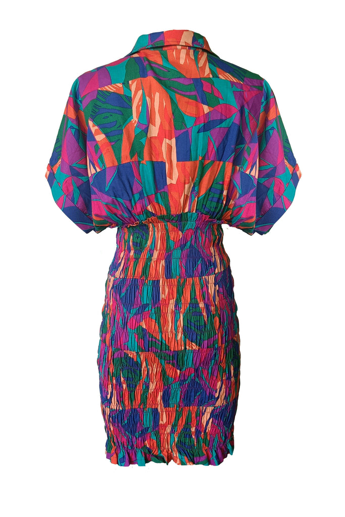 ABSTRACT SMOCK SHIRT DRESS - dash and dot dash and dot