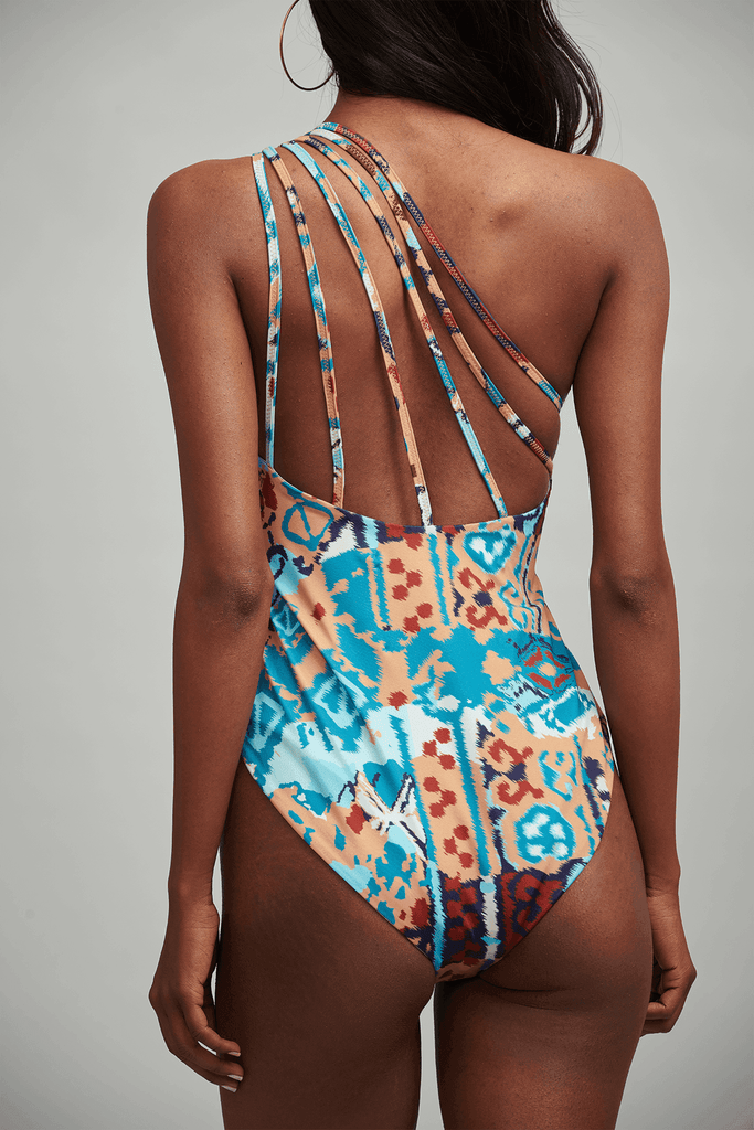 TRIBAL ONE-SHOULDER SWIMSUIT - dash and dot dash and dot