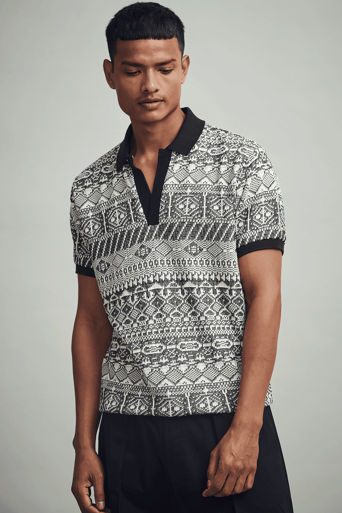 JACQUARD POLO - dash and dot dash and dot