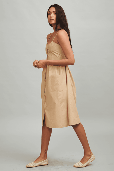 KHAKI SUMMER MIDI - dash and dot